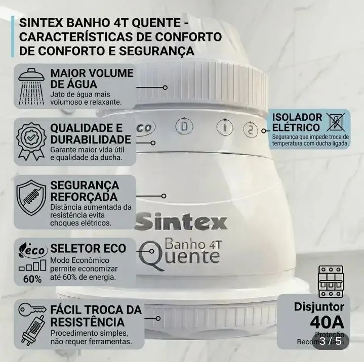 Kit chuveiro elétrico Sintex - Foto 5