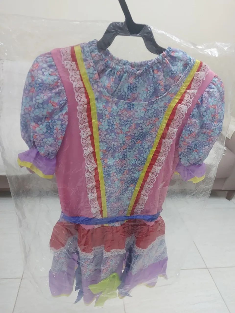 Vestido de Festa Junina Infantil - Tamanho 8 (Com Shorts Combinando) - Foto 6