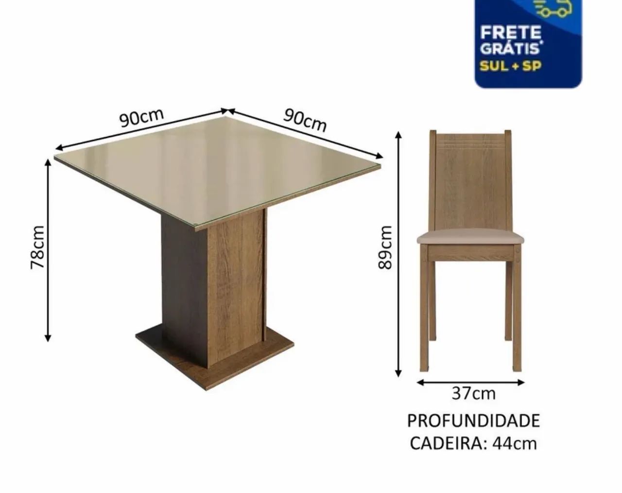 Mesa 4 cadeiras vidro temperado  - Foto 2