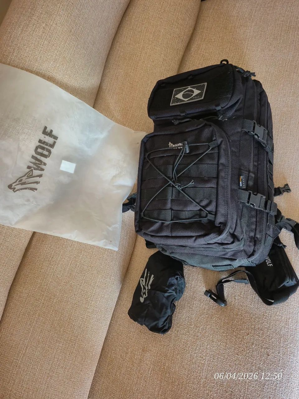 Mochila Militar Wolf Cargo Preta Cordura 1000d Zíper Ykk® - Edição Limitada Made In Usa - Foto 4