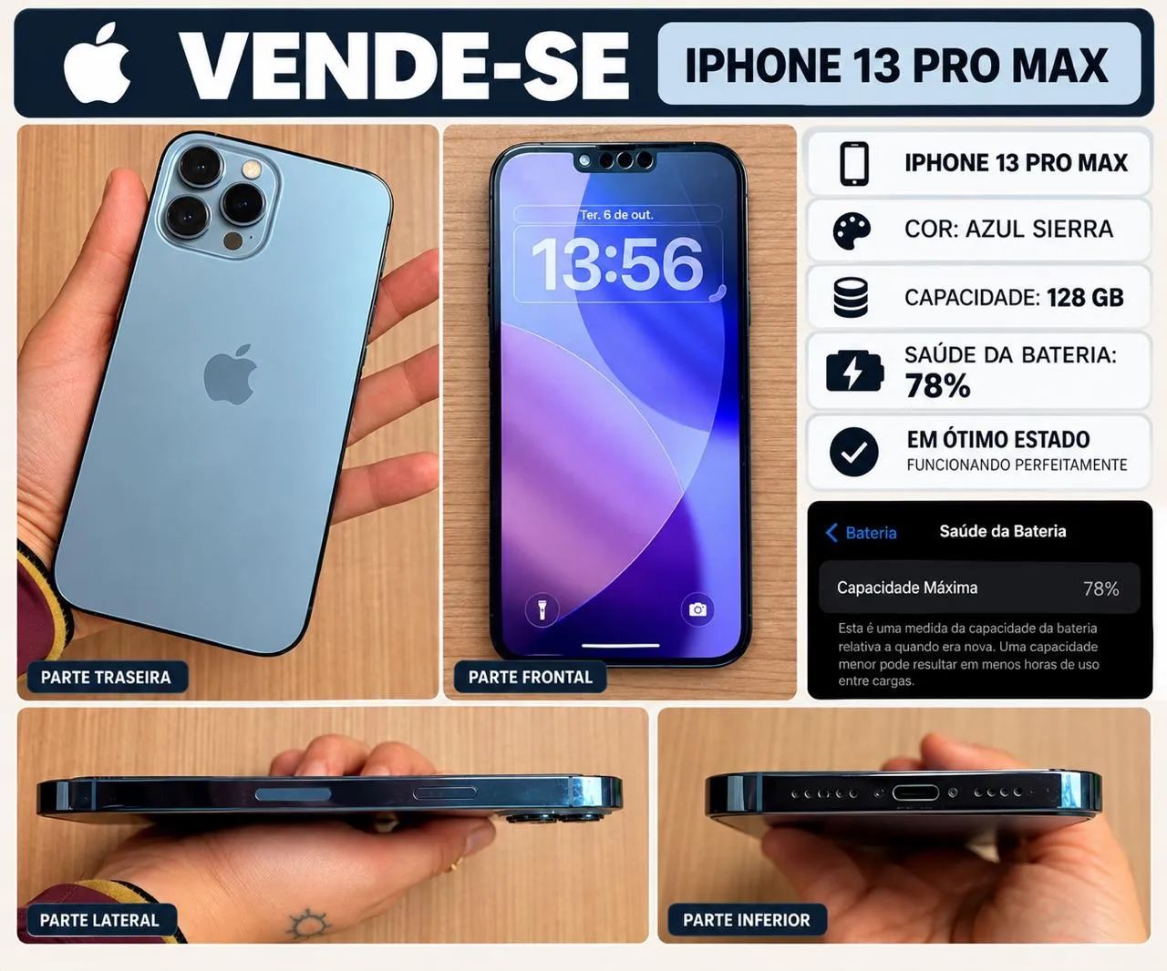 Vendo IPhone 13 Pro Max - Todo original 