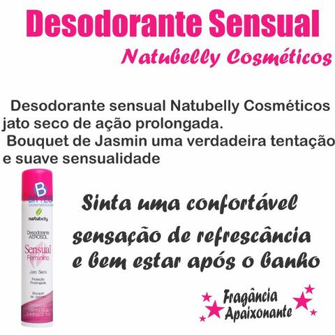 4 Desodorante Buquer de Jasmim Sensual Natubelly Cosméticos Jato Seco aerosol 100 ml 59383 - Foto 2