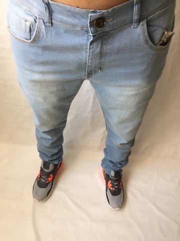 Calça masculina jeans com elastano skinny - Foto 4