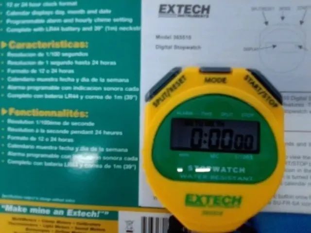 Beleza de Relógio Cronômetro Novo resistente a água Extech Water Resistant Stopwatch