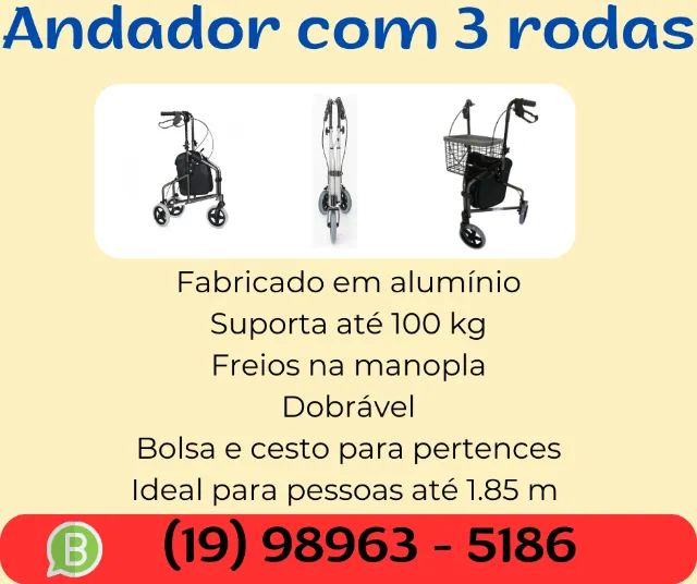 Andador 3 rodas - NOVO! - Foto 4