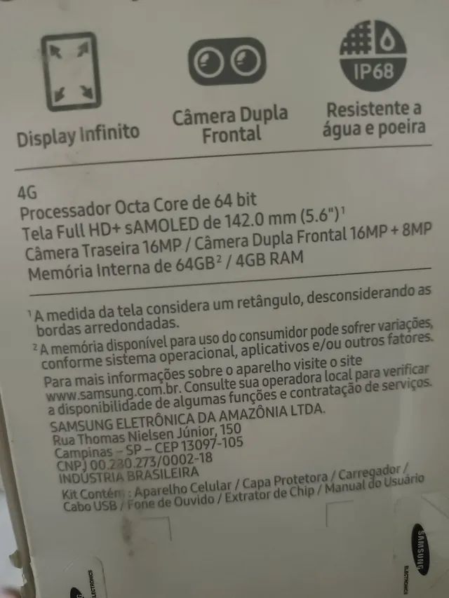 Celulares SAMSUNG GALAXY A8 Usados, Seminovos E Novos - Zona Norte.