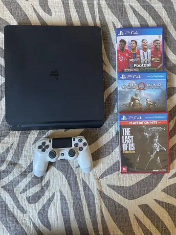 Ps4 pro branco + 4 jogos fisicos / pego slim na troca em Curitiba