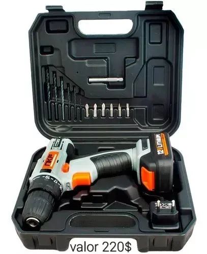 Furadeira Parafusadeira à Bateria 12V com Maleta e 13 Acessórios FP12X NKF novo entregamos
