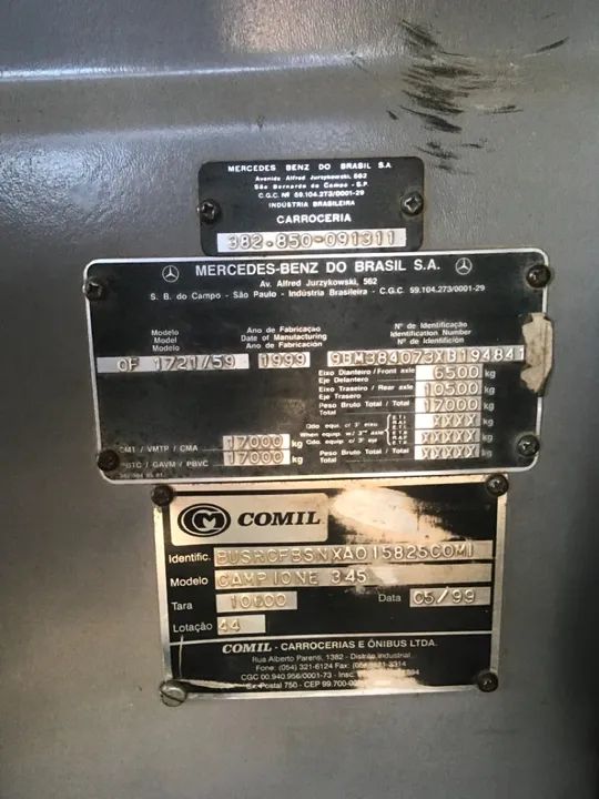 Ônibus Campione 3,45 - 1999 Mercedes 1721  - Foto 5
