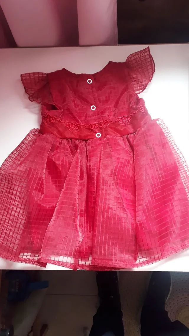 Vestido para bebê vermelho 