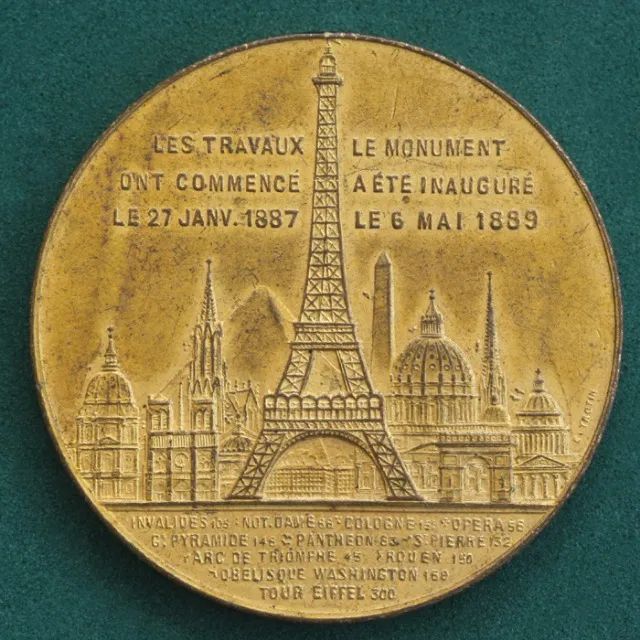 Medalha Rara Inauguração Da Torre Eiffel - 1889