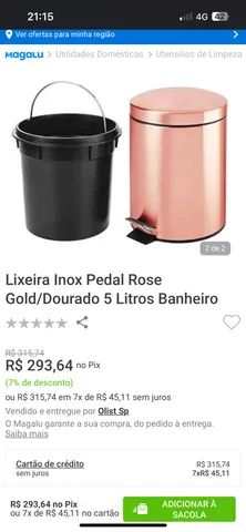 Lixeira inox rose goldd nova - Foto 2