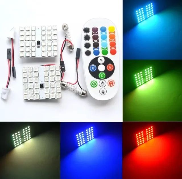 Led Placa Rgb T10 Torpedo 12smd 5050 Car Led Com Controle Remoto  Automação COD-CP352 