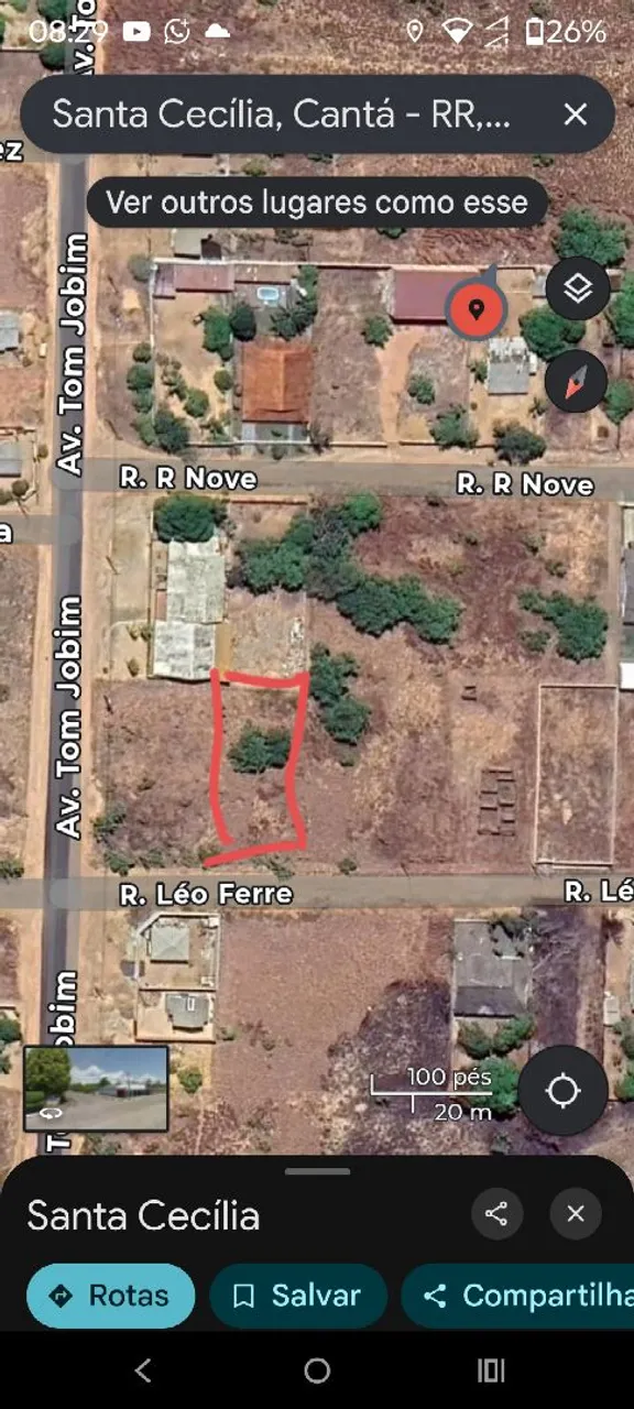 Lote de 900m² em Santa Cecília - Canta, Roraima<br>