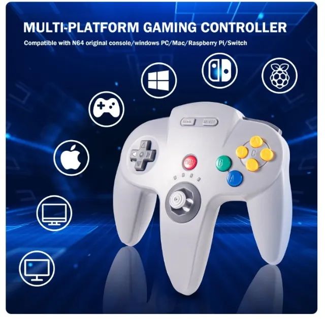 Controle Preto N64 2.4Ghz Wireless USB sem fio para N64, PC Windows, Nintendo Switch, Mac - Foto 2