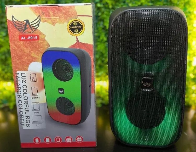 Caixa de Som Bluetooth com Luz RGB - Alto Falante Portátil