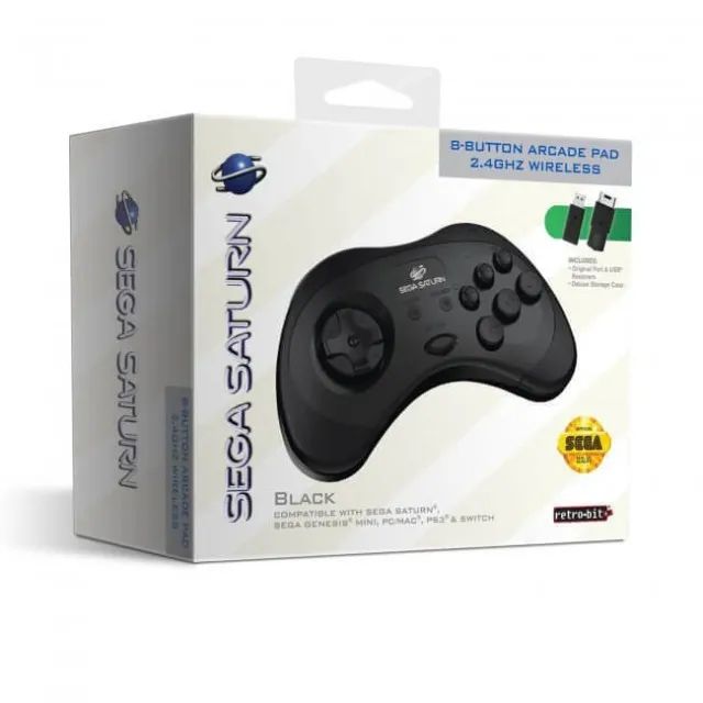 Controle Sega Saturn Sem fio. Novo. Preto Lacrado.