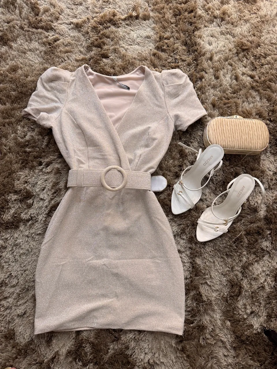 Vestido Festa Rosa clarinho com Cinto
