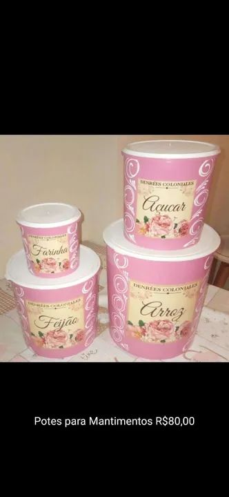Kit de Potes para Mantimentos Decorados