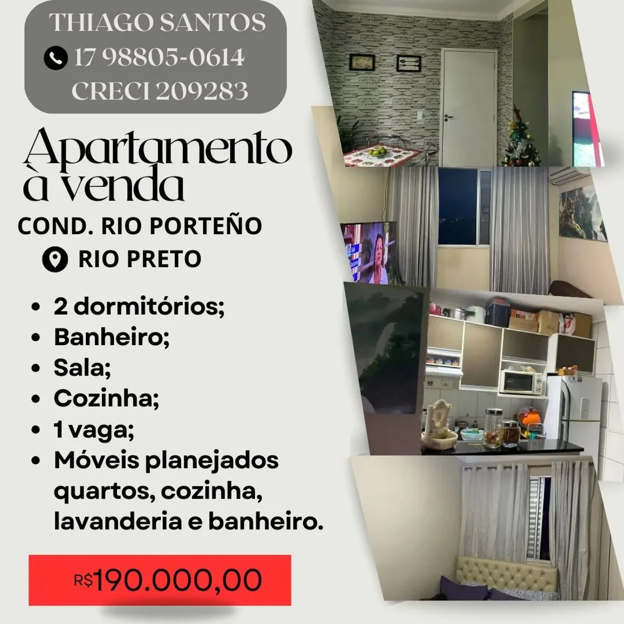 APARTAMENTO A VENDA  COND. RIO PORTEÑO  RIO PRETO