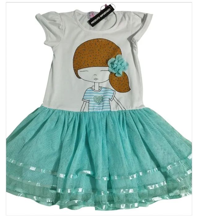 Vestido infantil com tule 