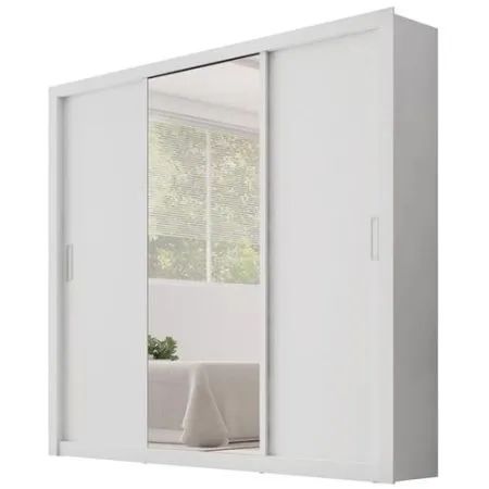 Guarda-Roupa Branco 3 Portas de Correr