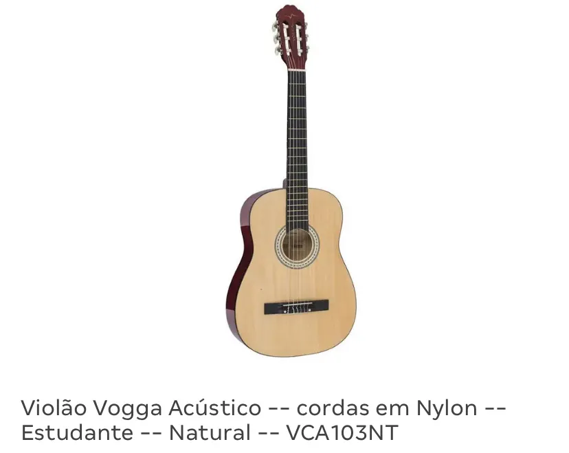 Violão Vogga acústico ( Cordas em Nylon )