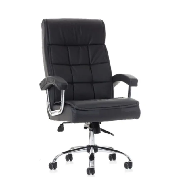 Poltrona Presidente Milano Preta Ergonômica com Mola Ensacada Confortável Modelo 30412
