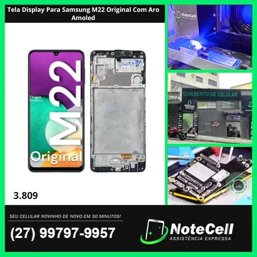 Tela Display Para Samsung M22 Original Com Aro Amoled- Instalação Expressa Em 30 Min!