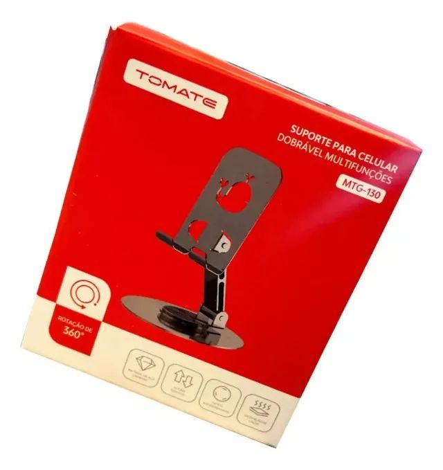 Suporte Para Celular De Mesa Aço Dobrável 360 Graus Mtg-130 - Loja Coimbra Entregamos  - Foto 3