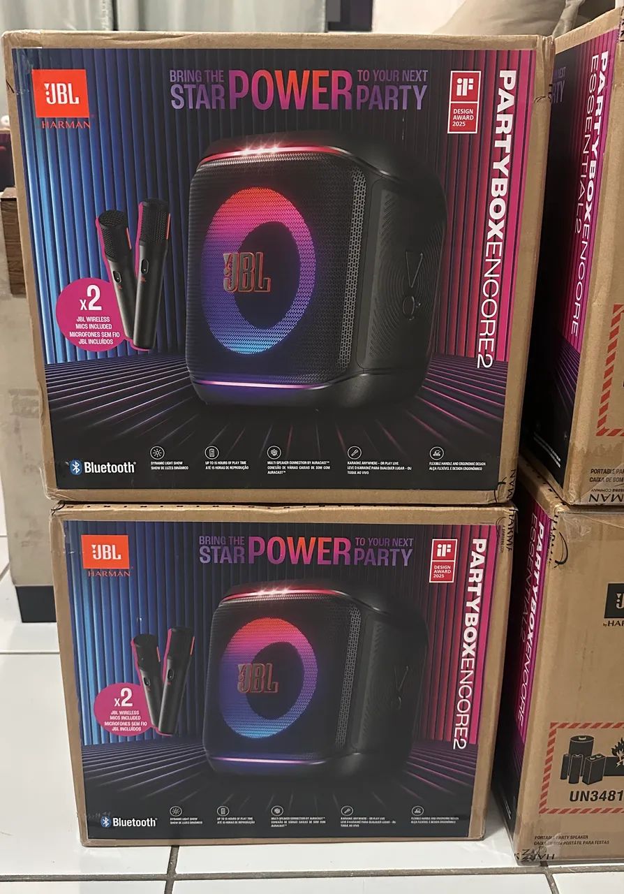 JBL PARTYBOX ENCORE 2 COM MICROFONE 