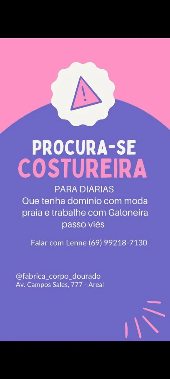 Vaga de Costureira 