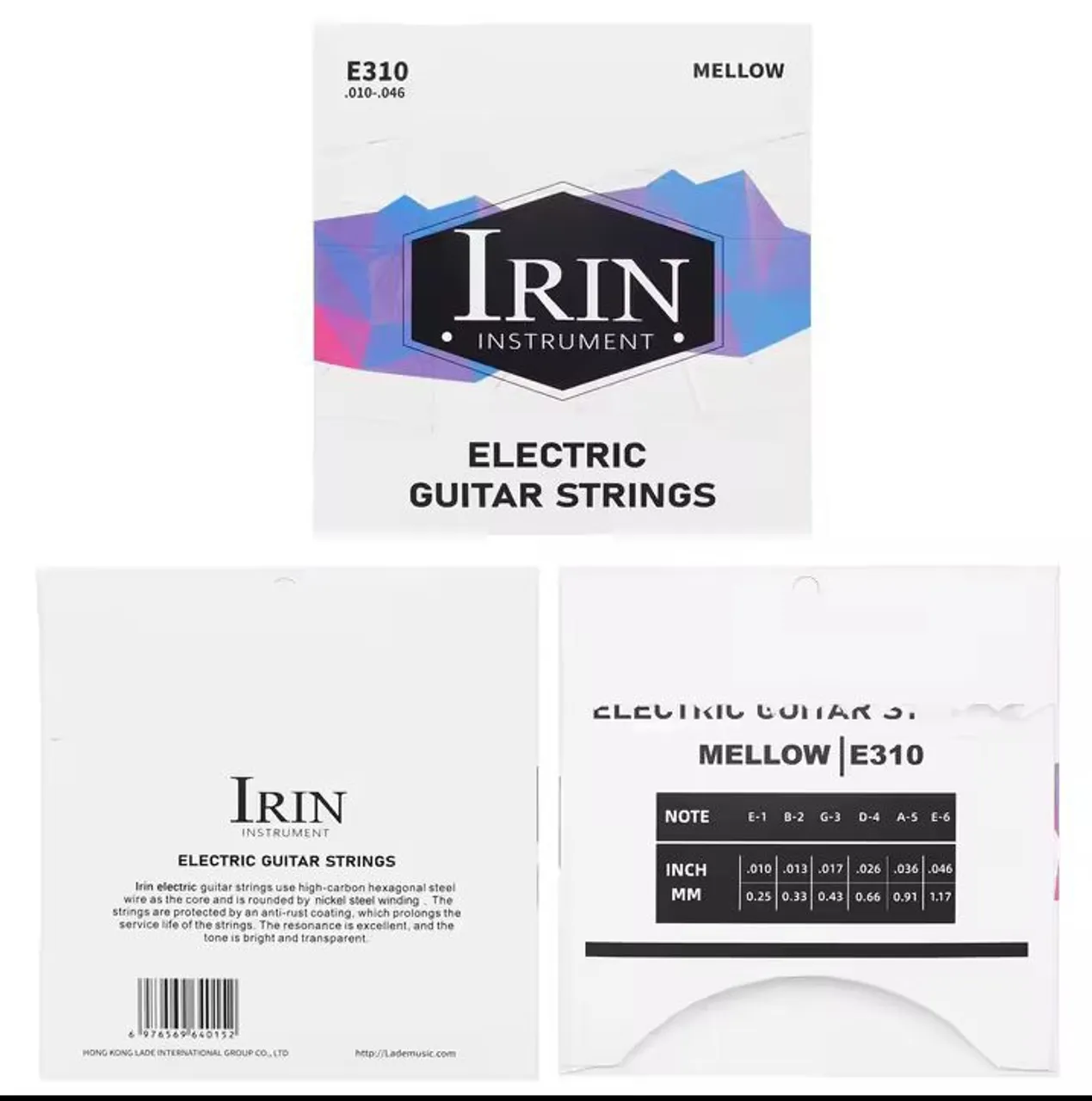 Cordas para Guitarra Elétrica IRIN E310 Mellow
