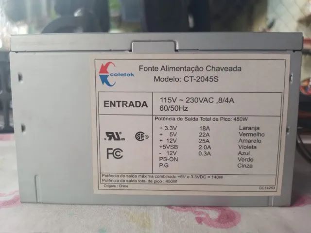 Fonte de alimentação chaveada Coletek CT-2045S - Foto 2