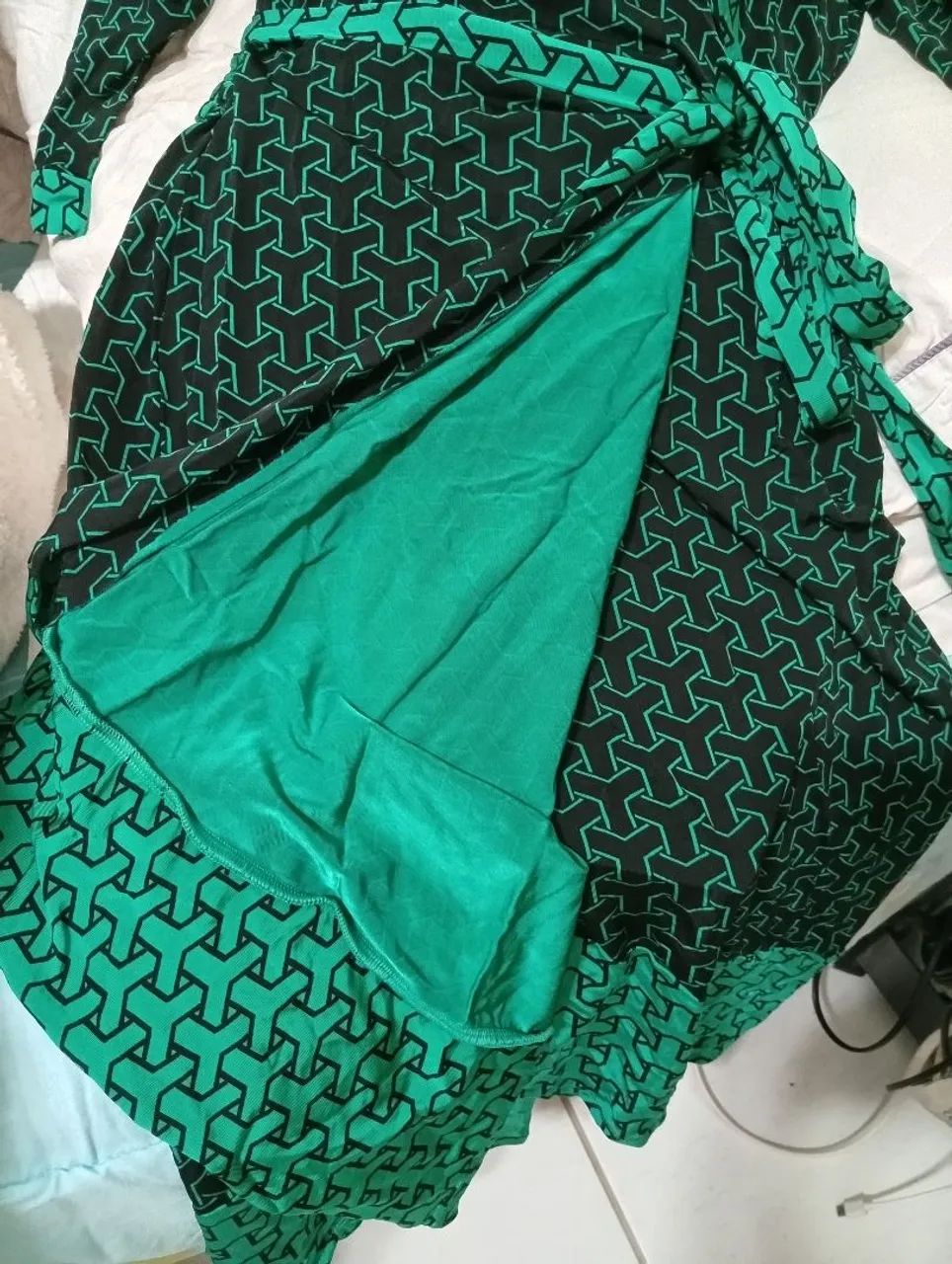 Vestido Envelope Estampado lê Lis Blanc malha pessada  - Foto 4