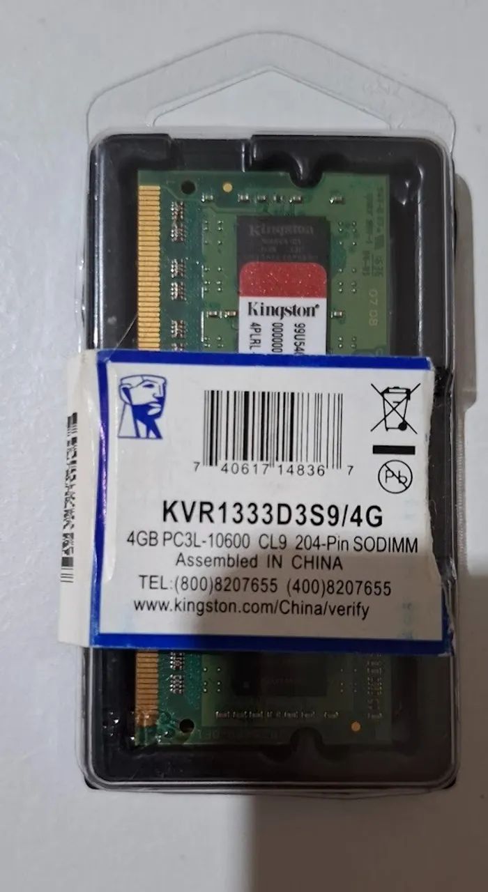 Memoria para Notebook DDR3 4GB Kingston 64312622749059120
