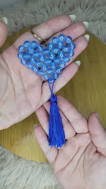 Chaveiros fofos de coração com tassel - 100% manual - Valor unitário - Foto 4