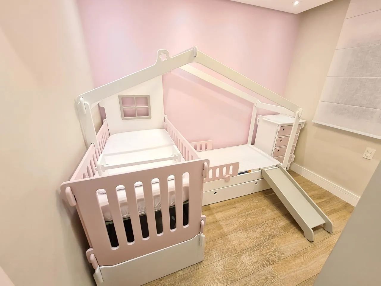 Berço + Mini Cama (com mini cama auxiliar) - Casinha - Foto 2