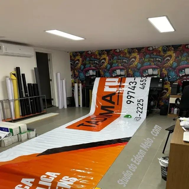 Lona para Outdoor Tamanho 9x3mt em HD Alta definição Borda 5cm Com ilhós - Foto 5