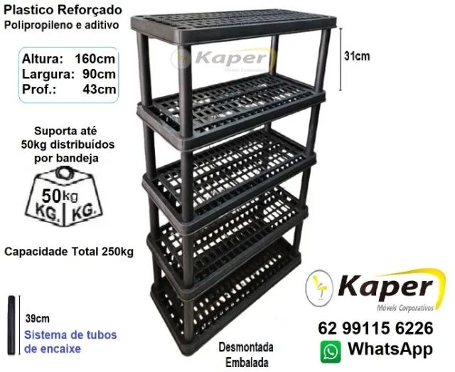 Estante / prateleira de Polipropileno Plástico Reforçado ( produto novo )