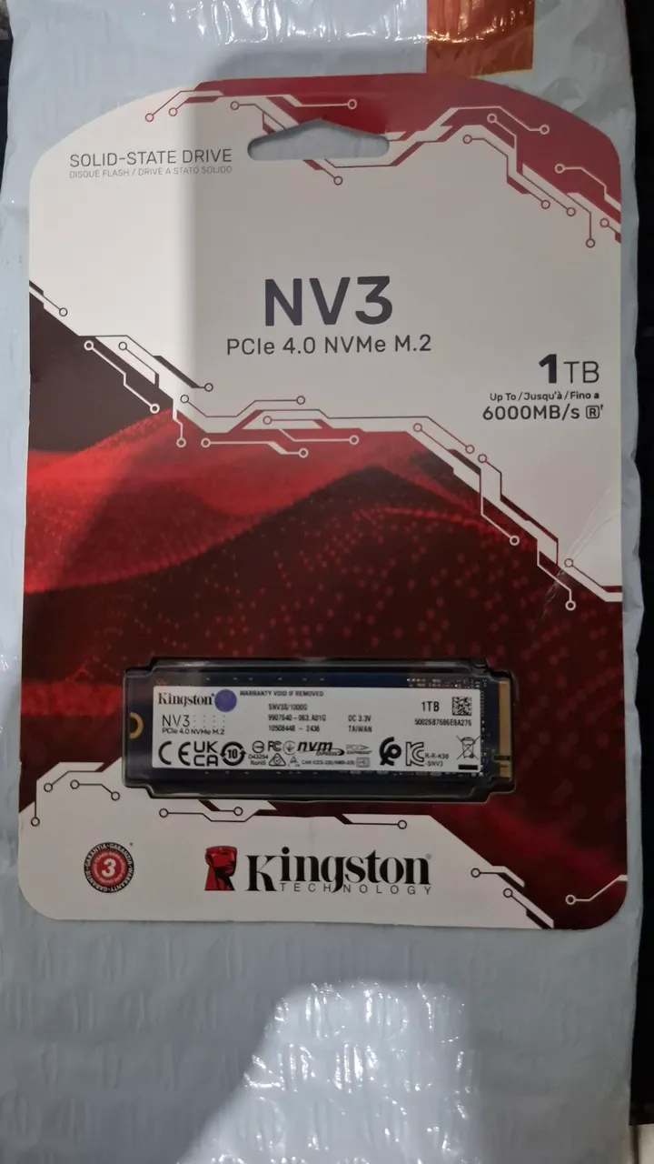 SSD Kingston NV3 1TB PCIe 4.0 NVMe M.2