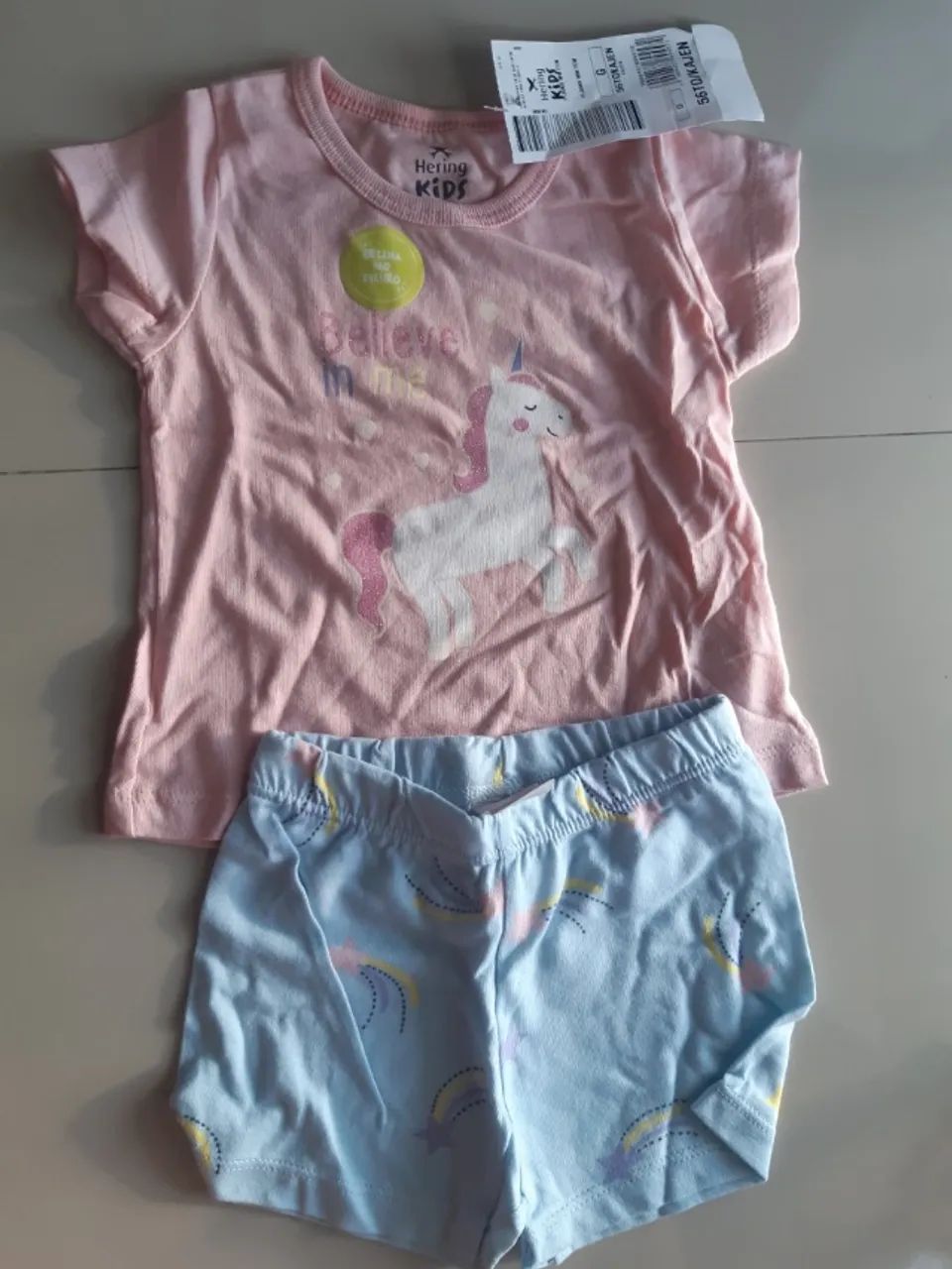 Pijama Hering camiseta e short tamanho G