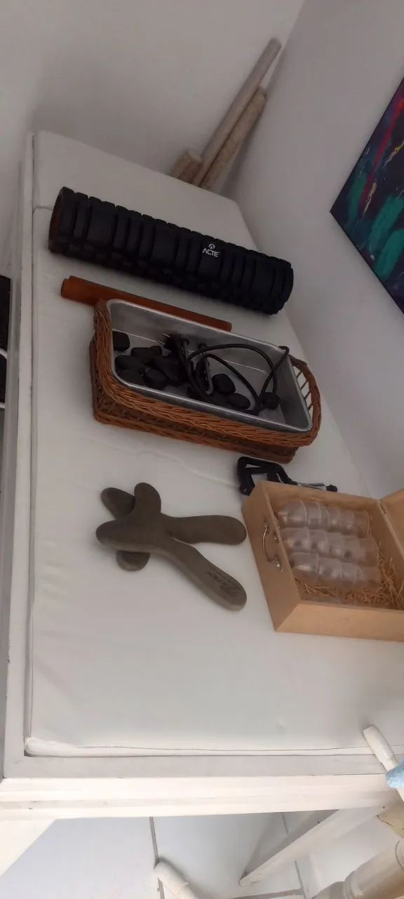 Kit de Materiais para Massoterapia + Maca madeira maciça 