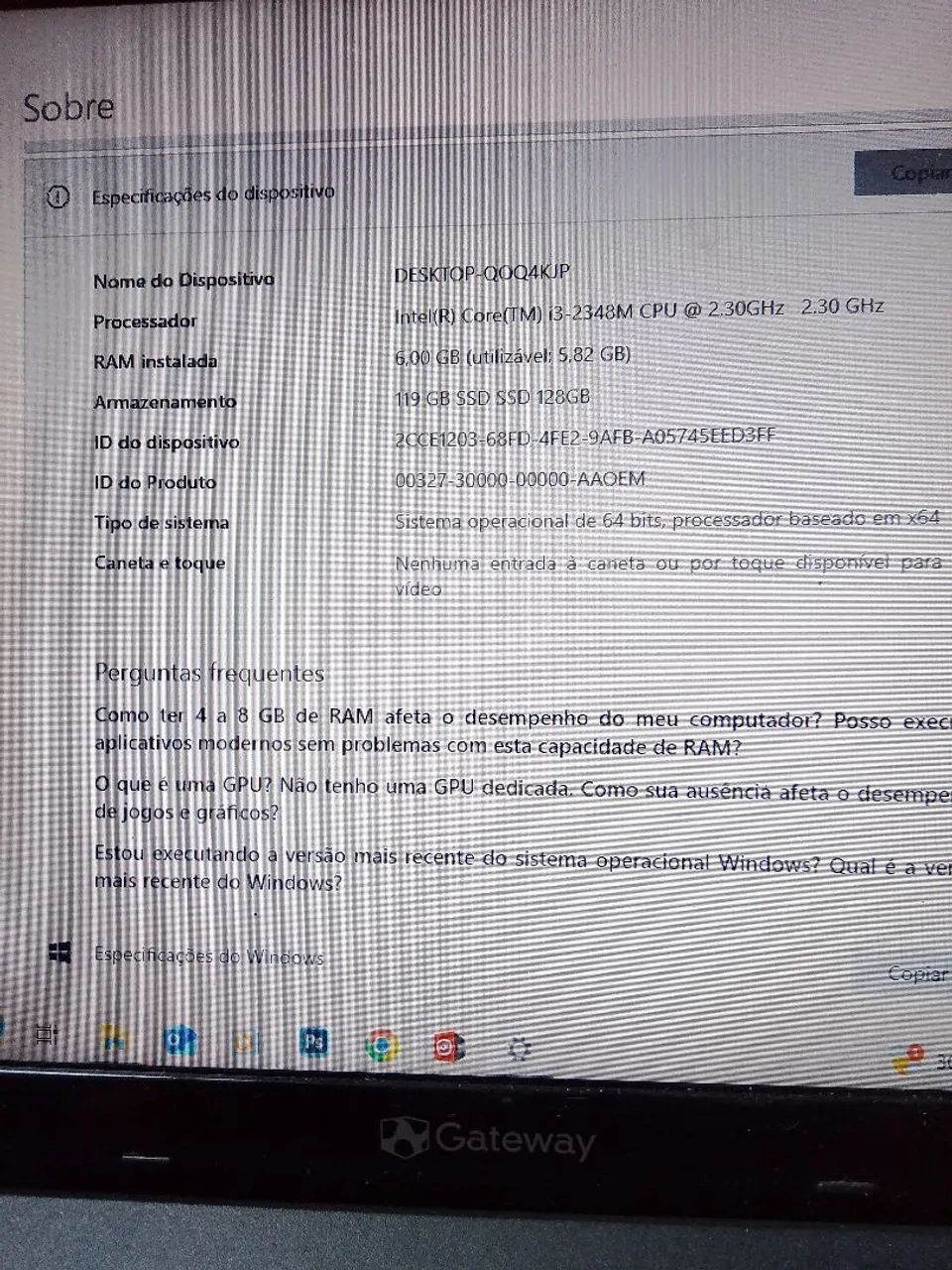 Notebook Intel Core i3 - 6GB RAM - 128GB SSD
