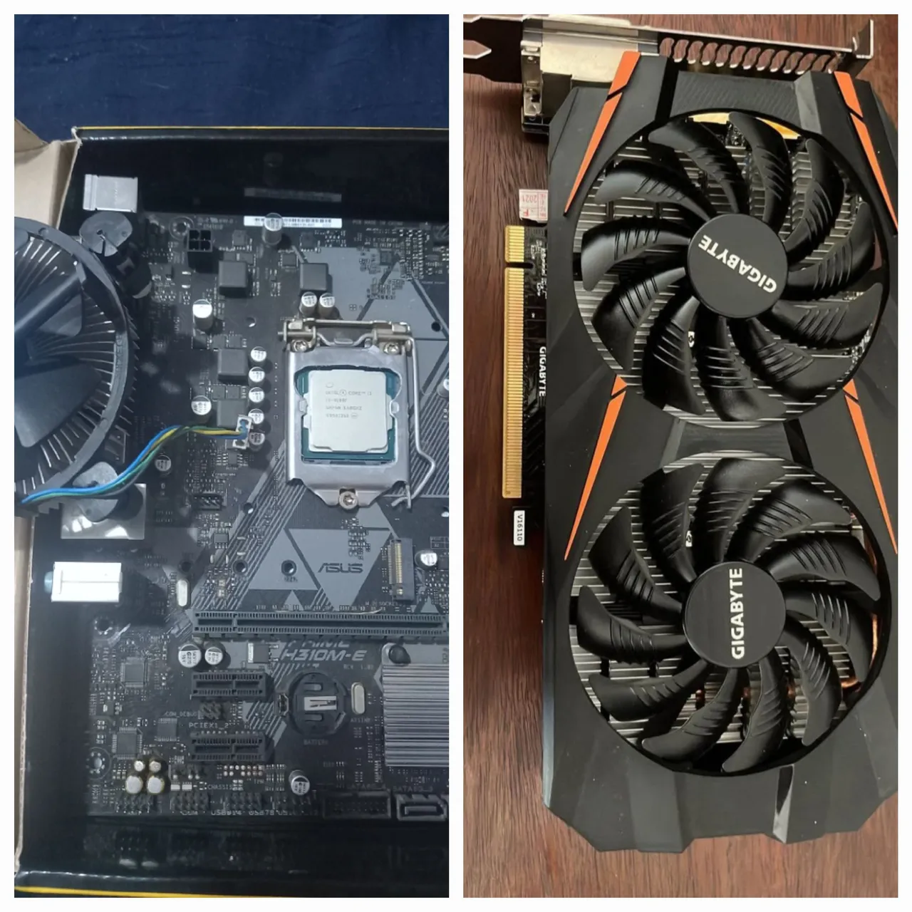 Kit i3 9100f + RX 580 + ASUS h310m + coler intel