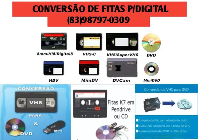 Transferimos Fitas Antigas Para Mídias Atuais<<<