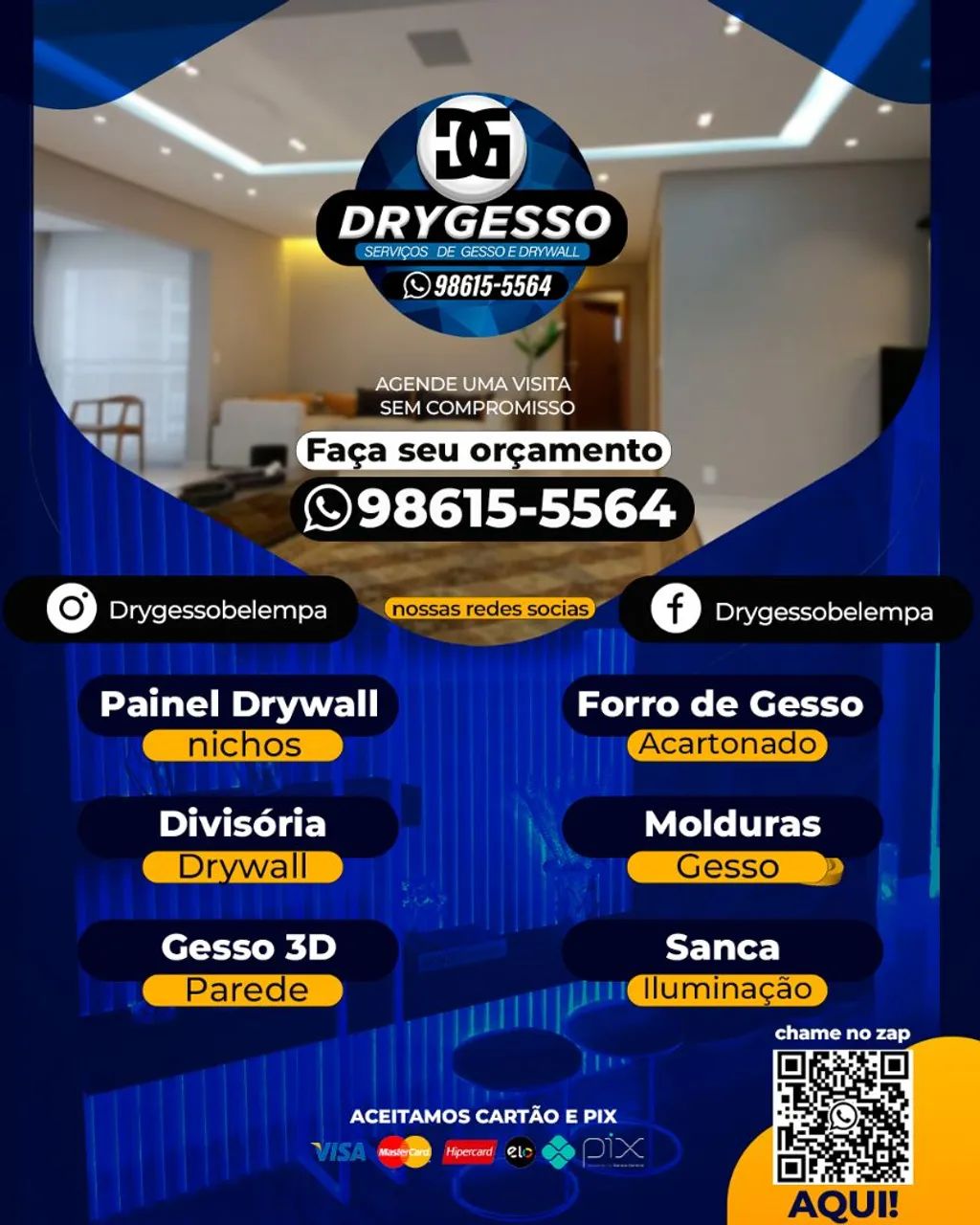 Forro de gesso acartonado e Drywall ( promoção)