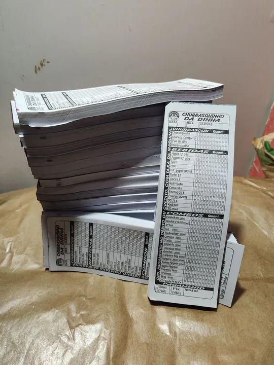 Comandas de mesa - Blocos de Pedido para churrascaria, padaria, LANCHONETE E MUITO MAIS 