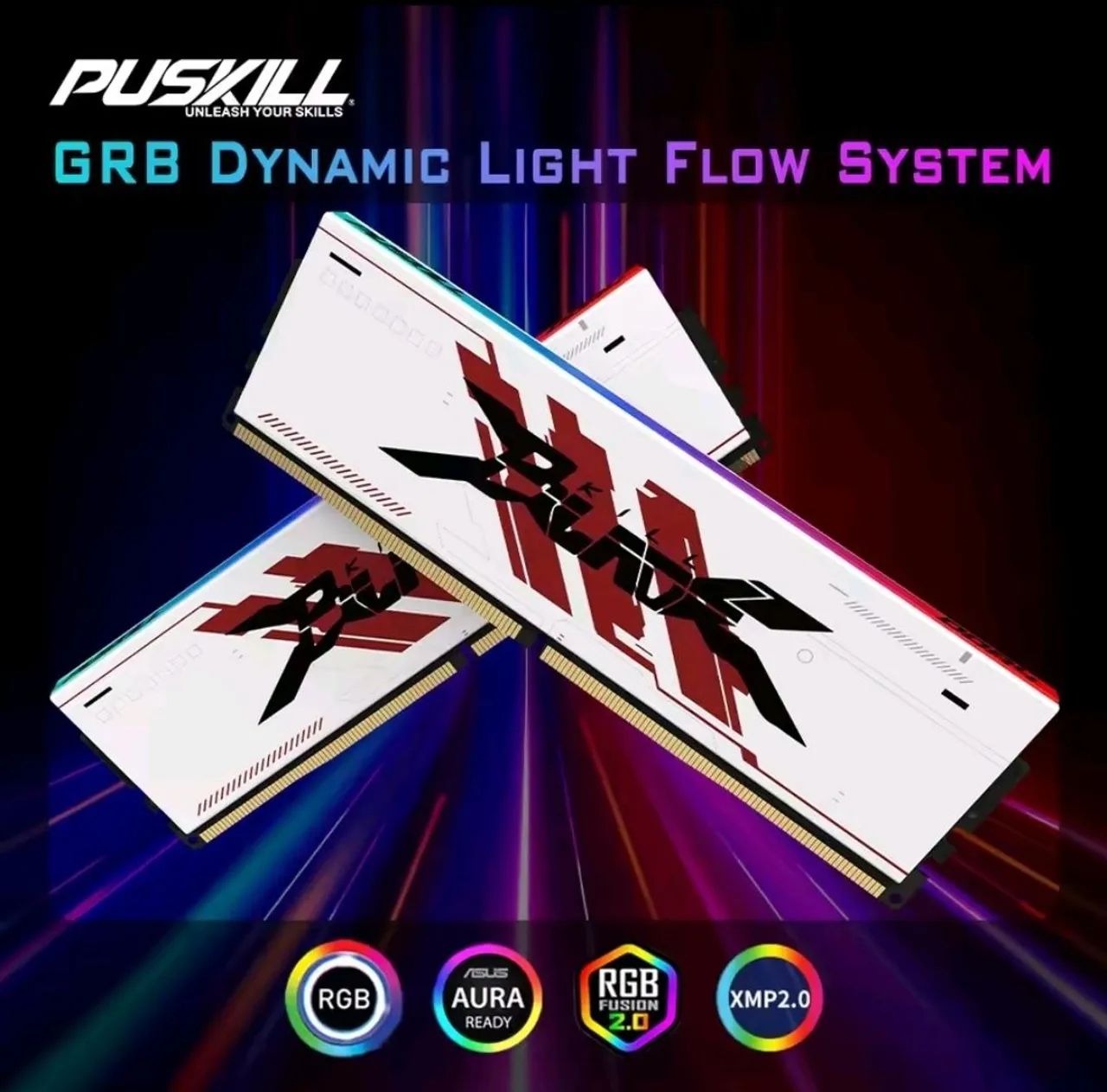 Kit Memory Ram 2x8gb (16gb) Puskill 3600mhz DDR4 RGB64312622902274123