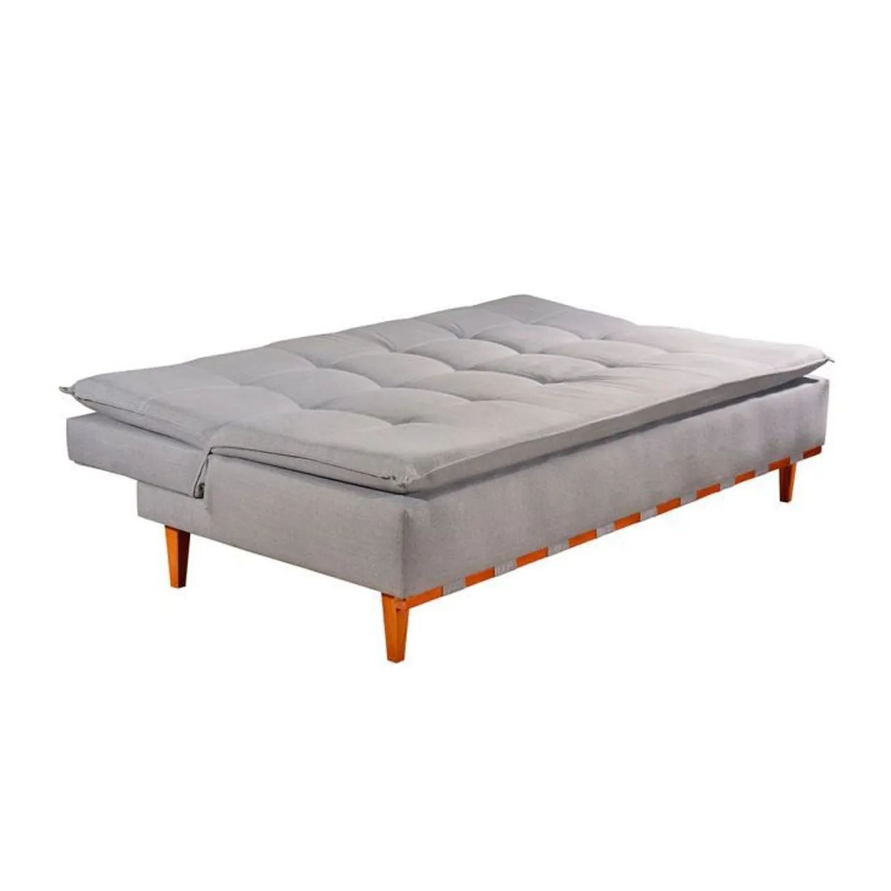 Sofá Cama de linho e pés de madeira  - Foto 2